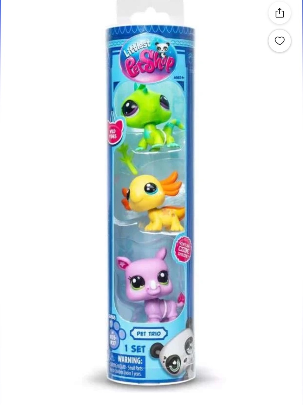 New Littlest Pet Shop Green, Yellow & Purple Mini Pet Trio